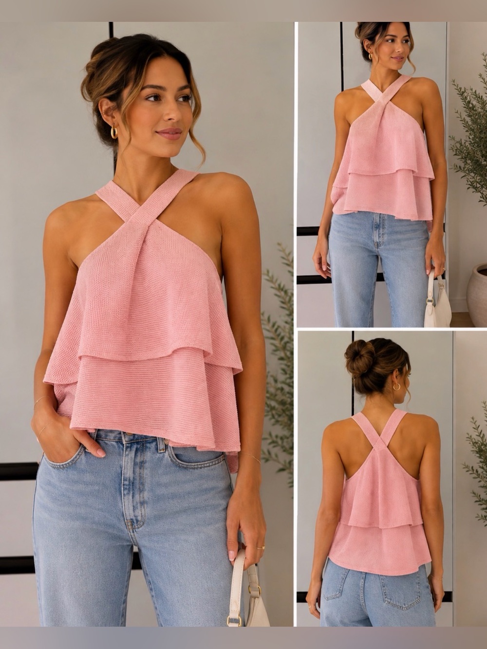 Blush Pink Ruffle Tank Top
